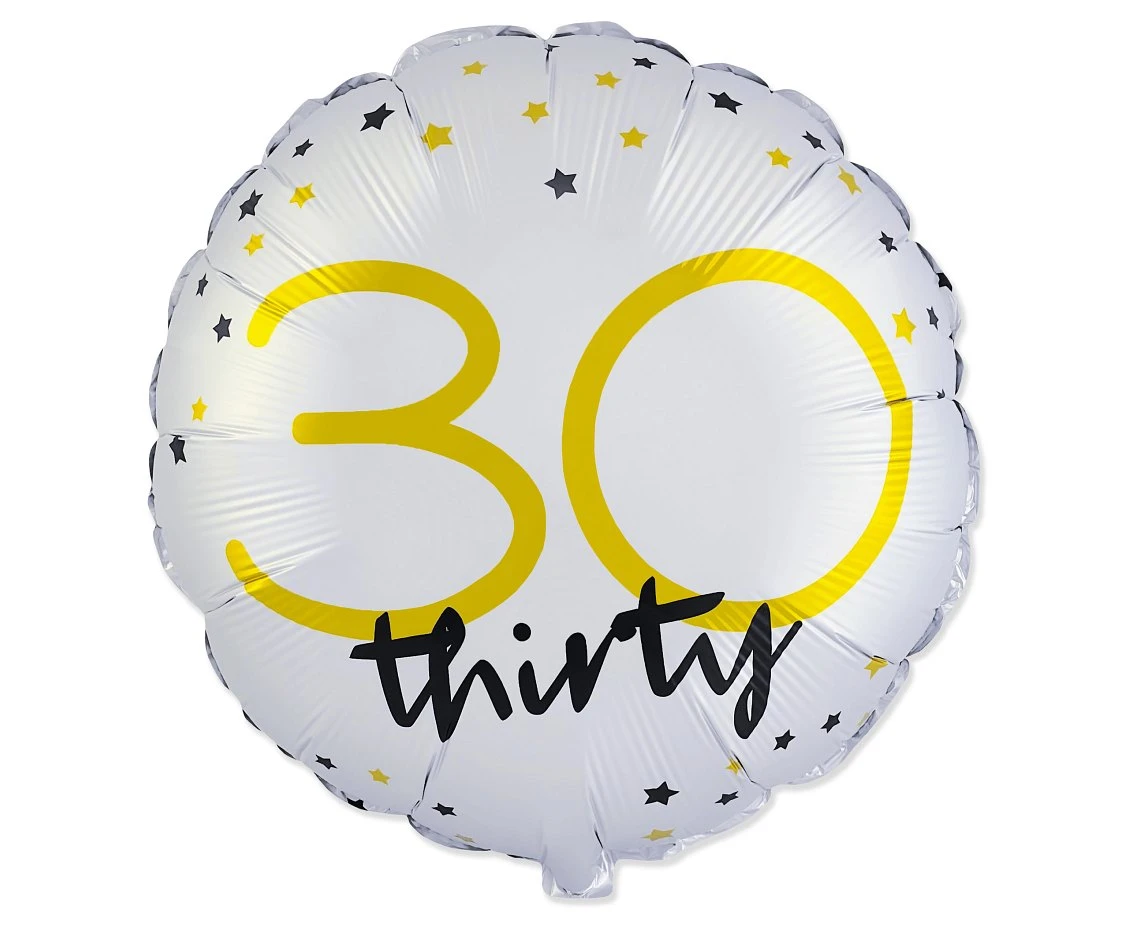 Foil balloon 18" FX - Happy Birthday 30 (round), packed